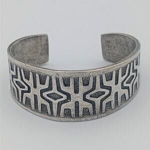 LOW LUV by Erin Wasson Geometric Statement Cuff | Heavy Silver-Tone Bracelet